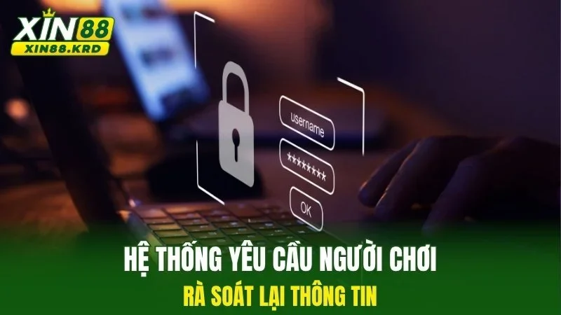 Hệ thống yêu cầu người chơi rà soát lại thông tin