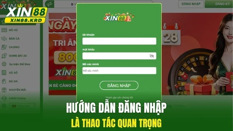 Hướng dẫn đăng nhập là thao tác quan trọng